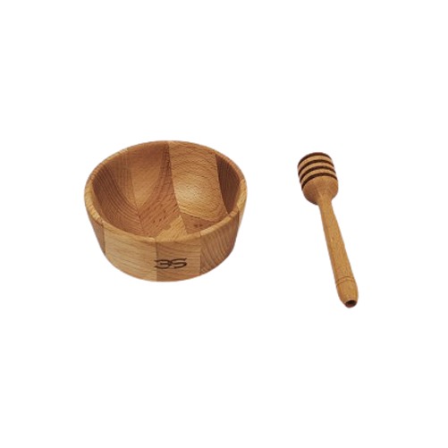 Beech Wood  honey bowl with spoon