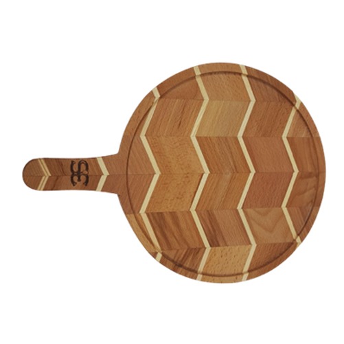 Beech wood hot serving board 31 cm  - circle - french